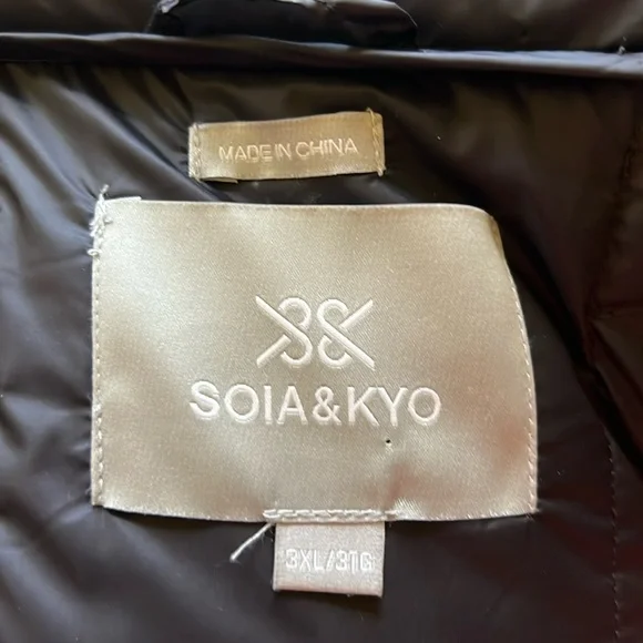NWT’S Soia & Kyo Lita Down quilted Coat Black SZ 3X - Picture 6 of 15